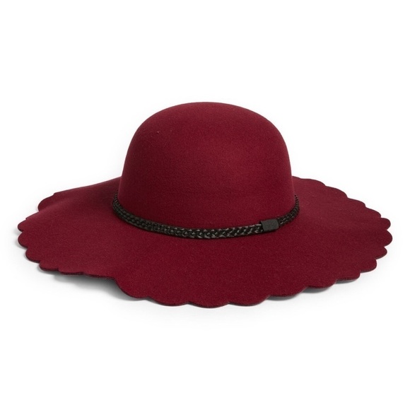 BP Scallop Brim Felt Hat Wine - Picture 1 of 6